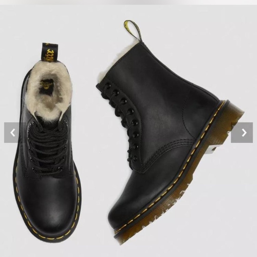 Dr. Martens WOMEN'S FAUX FUR LINED LACE UP BOOTS